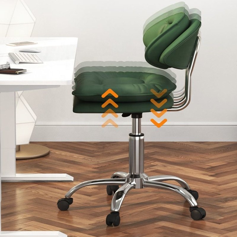 Comfortable Simple Lift and Swivel Salon Barber Chair, Girls Bedroom Dresser, Backrest, Upholstered Seat Salon Chair