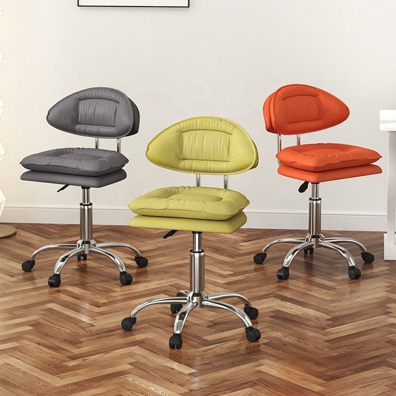 Comfortable Simple Lift and Swivel Salon Barber Chair, Girls Bedroom Dresser, Backrest, Upholstered Seat Salon Chair