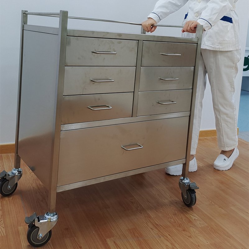 High Quality Convenient 304 Stainless Steel Medical Beauty Salon Clinical Hospital Trolley