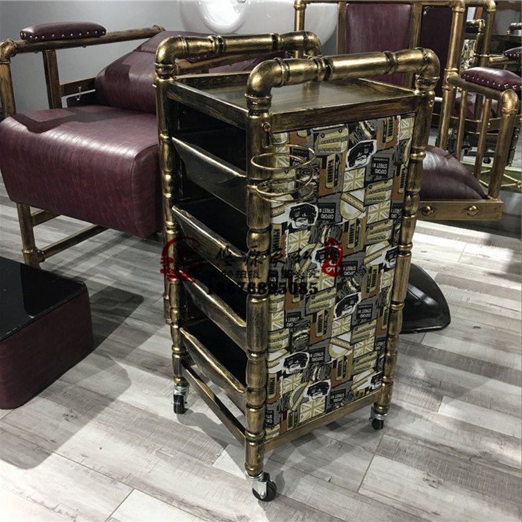 New Arrival Wholesale Luxury Golden Stainless Steel Salon Beauty Cart Rolling Trolley With 4 Wheels