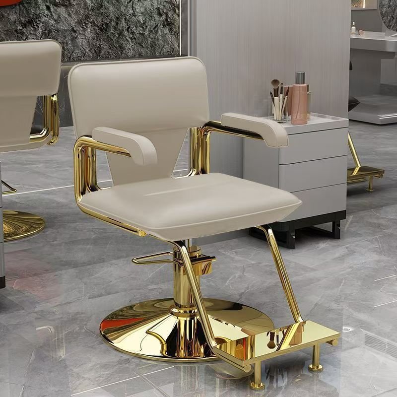 Modern Celebrity Hairdressing Chair Comfortable Rotatable Salon Furniture with Simple Perm Dyeing Features Made of Iron Metal