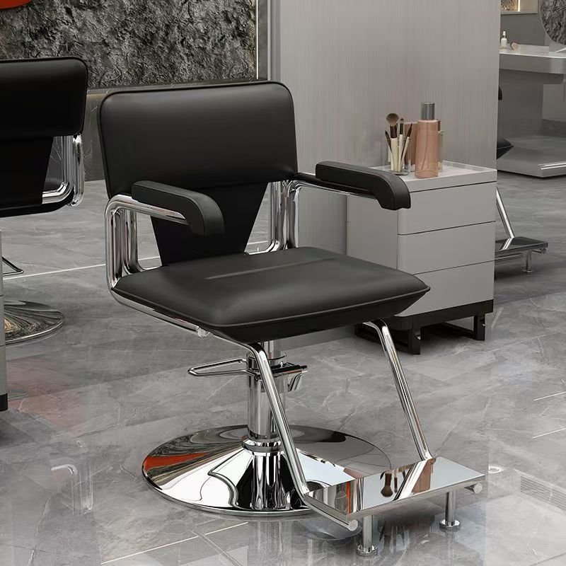 Modern Celebrity Hairdressing Chair Comfortable Rotatable Salon Furniture with Simple Perm Dyeing Features Made of Iron Metal