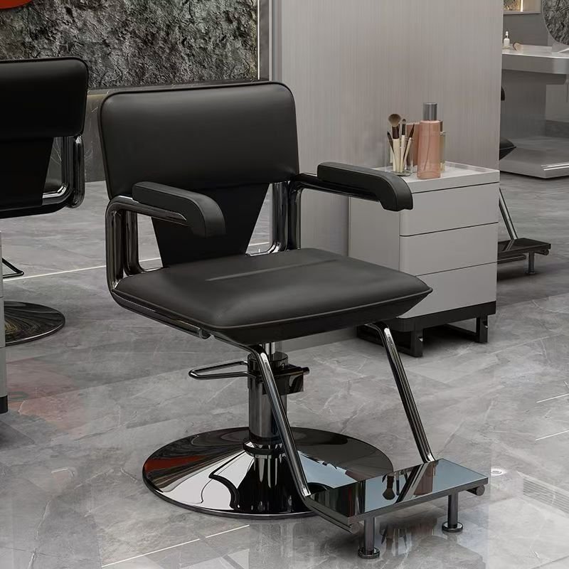 Modern Celebrity Hairdressing Chair Comfortable Rotatable Salon Furniture with Simple Perm Dyeing Features Made of Iron Metal