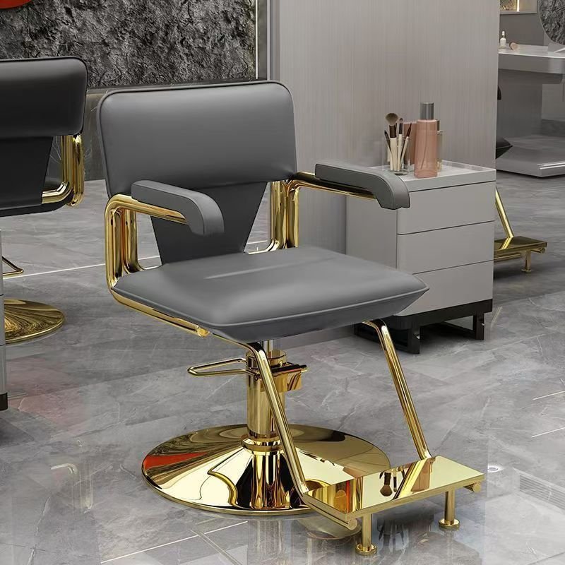 Modern Celebrity Hairdressing Chair Comfortable Rotatable Salon Furniture with Simple Perm Dyeing Features Made of Iron Metal