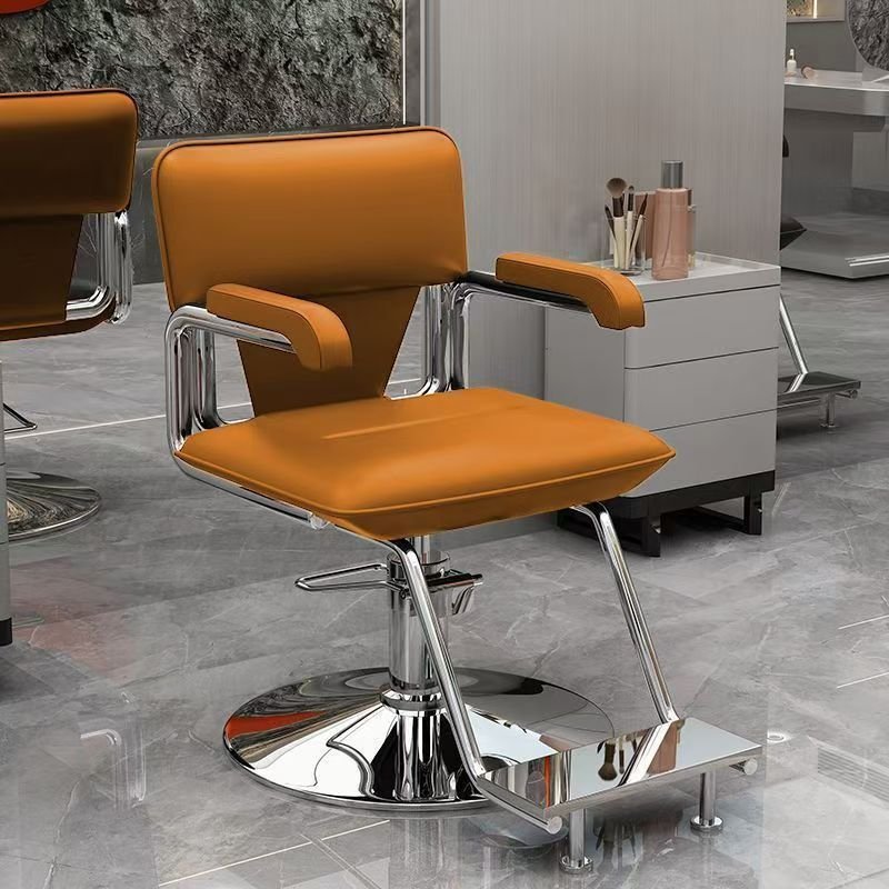 Modern Celebrity Hairdressing Chair Comfortable Rotatable Salon Furniture with Simple Perm Dyeing Features Made of Iron Metal