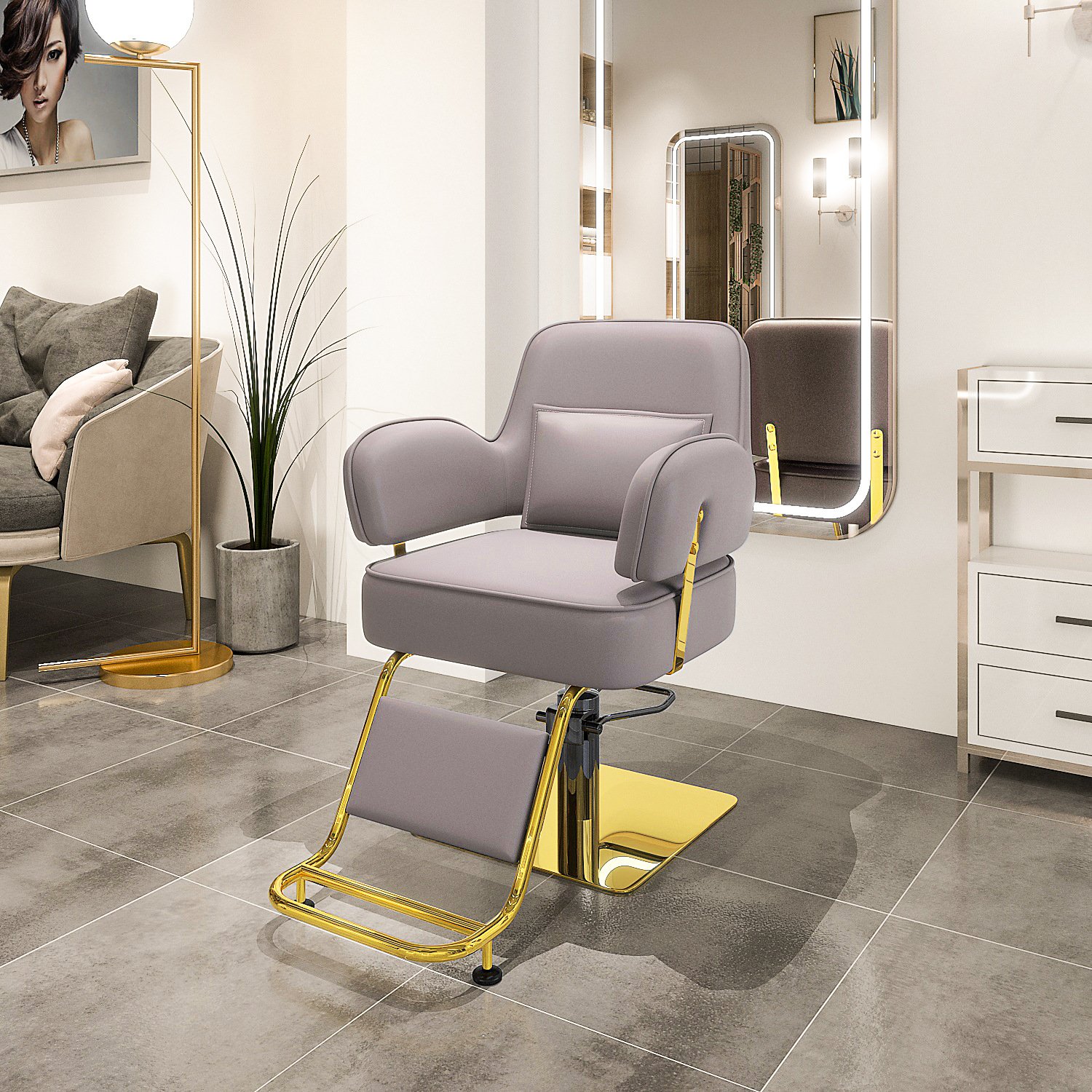 Ready Stocks Commercial Salon Chair Furniture Sets for Sale Barber Shop Hairdresser Chair Hydraulic Pump Barber Chair For Men