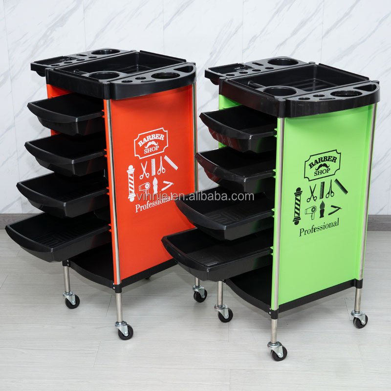Vinnie customized Barber salon trolley beauty spa salon equipment shell hardware ironware metal trolley carts