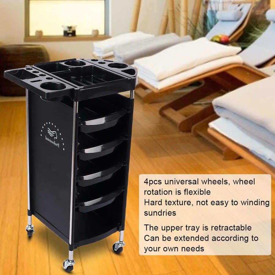 Multi-function Hair Cart Rolling Storage Organizer Barber Station Salon Trolley Cart with Wheels