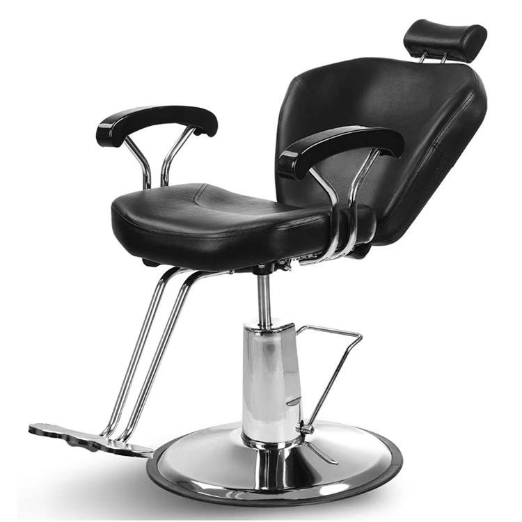 Foshan Manufactory Barber Station Salon Furniture Back Headrest Adjustable Cheap Barber Chair For Salon Hairdressing