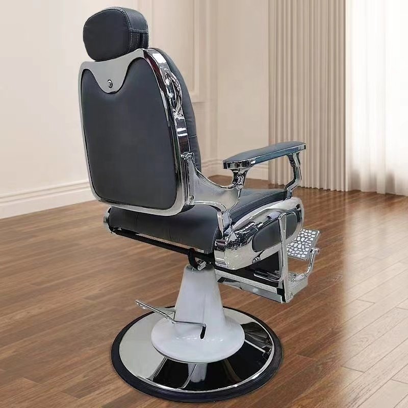 Grey stainless steel salon barber chair Professional Barber Chair hydraulic salon chair reclining manufacturer in China