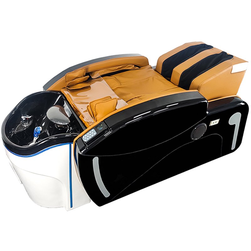 Portable Hairdressing Hair Salon Mobile Wash head therapy shampoo bed Luxury Black Star Steel/shampoo massage bed
