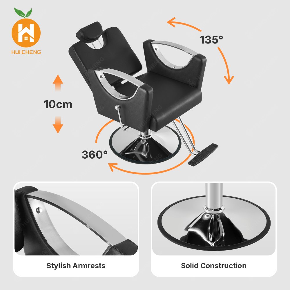 Black Hairdressing Stylish Vintage Salon Beauty Barber Chair with Pedal LC276B