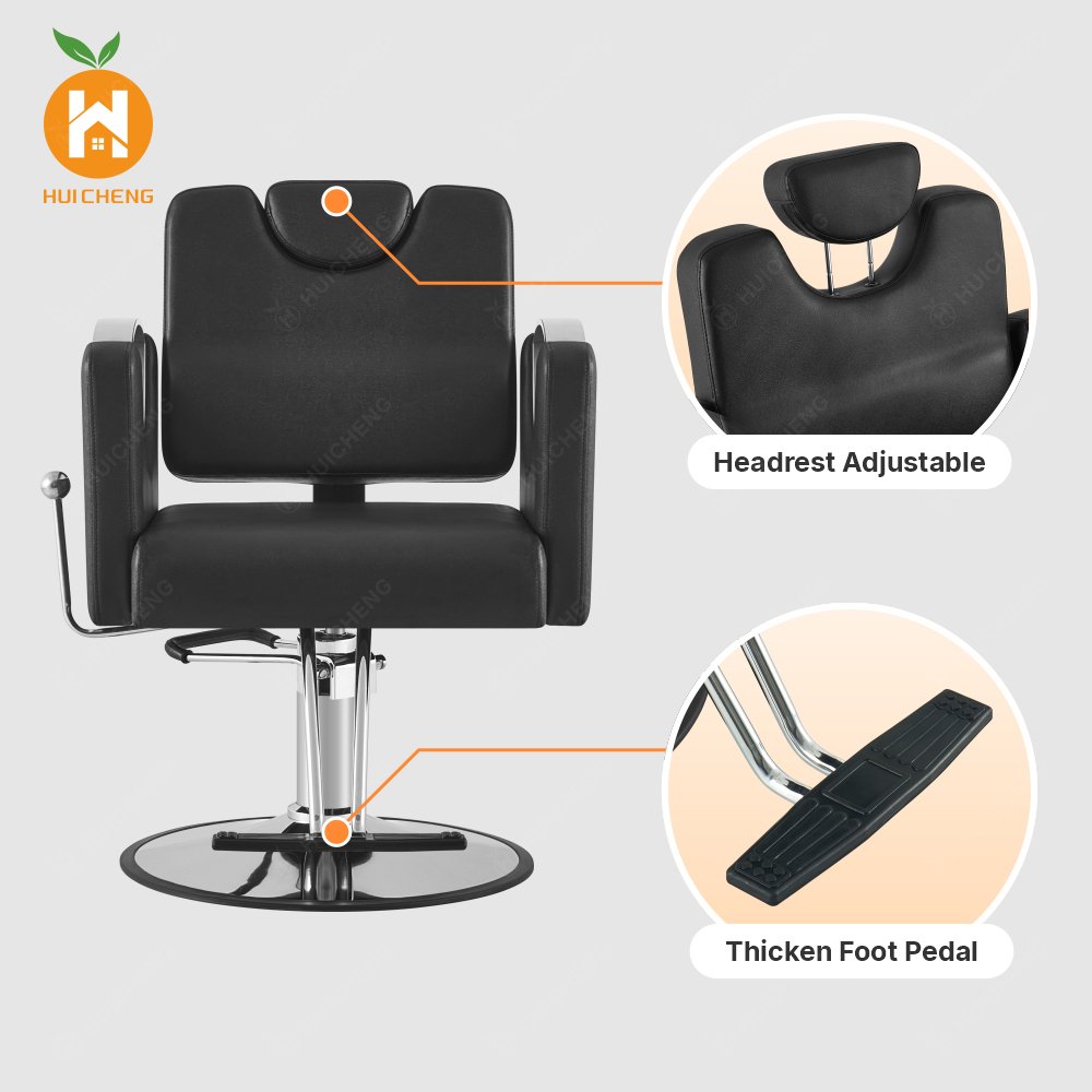 Black Hairdressing Stylish Vintage Salon Beauty Barber Chair with Pedal LC276B