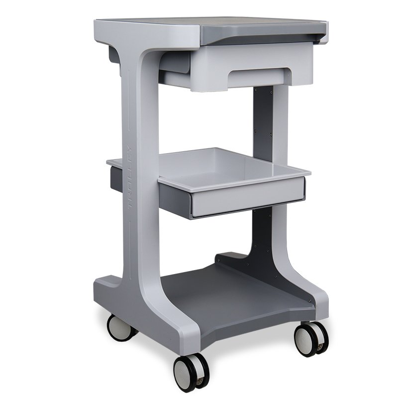 New Design White Medical Aesthetic Device Carts Acrylic Salon Beauty Spa Trolley Facial Machine Trolley Carts Dental Trolley