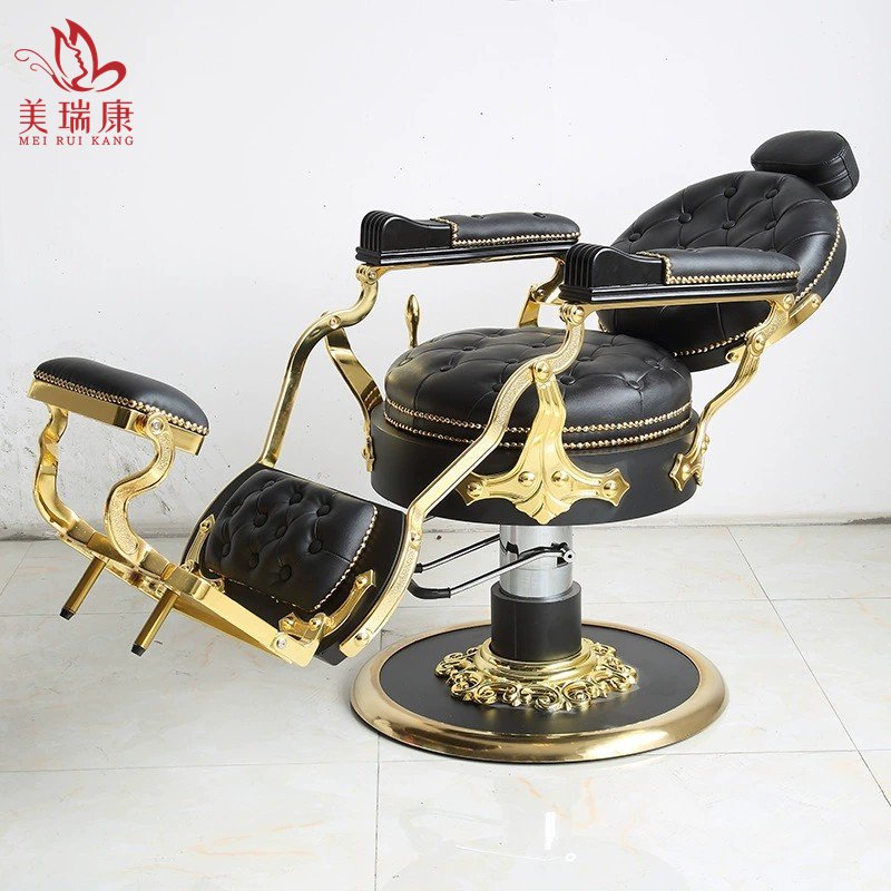 Vintage men's greasy hair salon Barber chair Hair salon can put upside down shaving salon hair cut