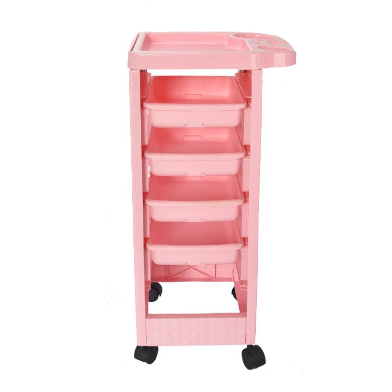 Modern Pink Salon Trolley Professional Manicure and Tattoo Storage Cart for Hair Stylists