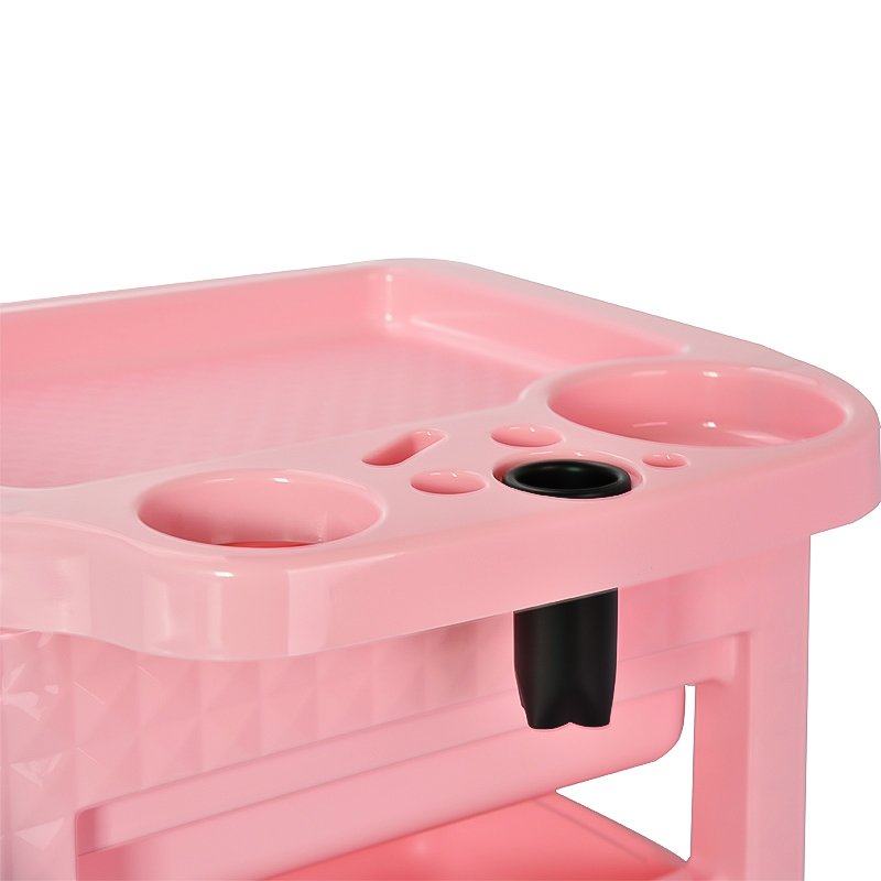 Modern Pink Salon Trolley Professional Manicure and Tattoo Storage Cart for Hair Stylists