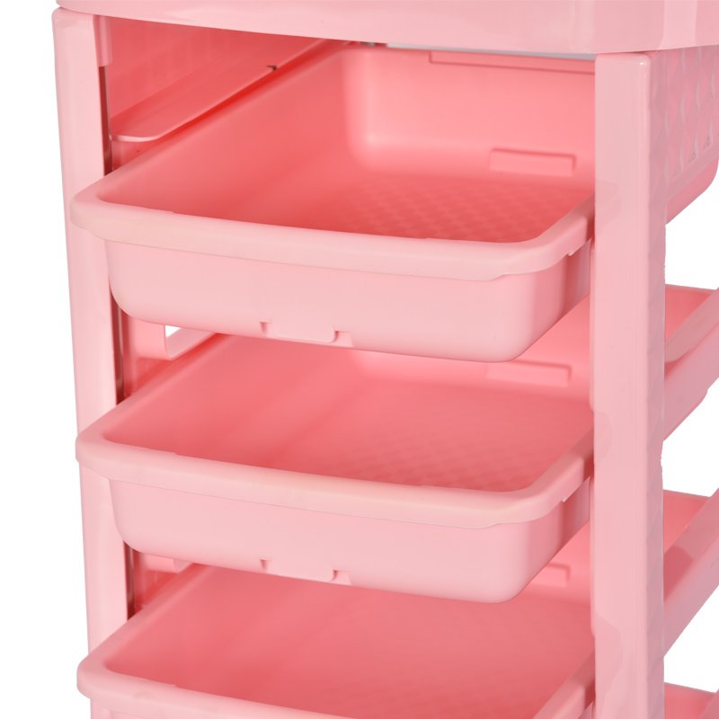 Modern Pink Salon Trolley Professional Manicure and Tattoo Storage Cart for Hair Stylists
