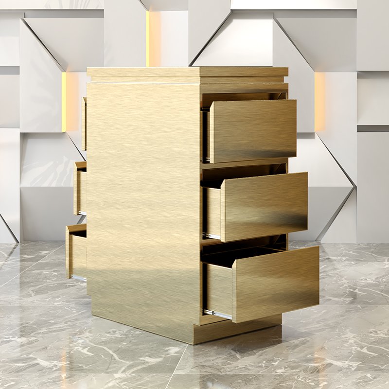 Double sided three draw stainless steel production hair salon tool cabinet color selection