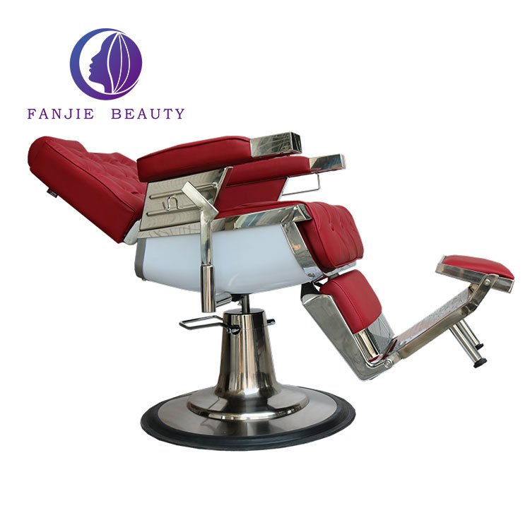Hot Sale Salon Furniture Luxury Heavy Duty Hair Salon Chair Red Vintage Classic Barber Chair