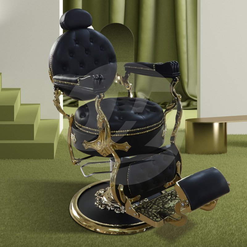 Luxury vintage gold beauty salon barber chair stylish reclinable barbershop chair hydraulic pump for hairdresser