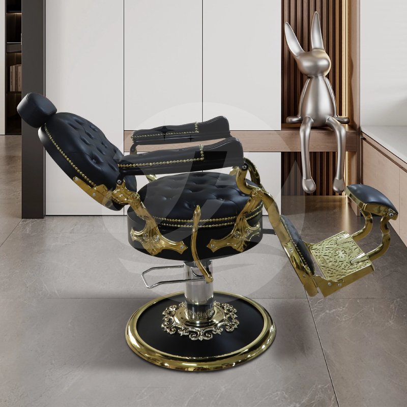 Luxury vintage gold beauty salon barber chair stylish reclinable barbershop chair hydraulic pump for hairdresser