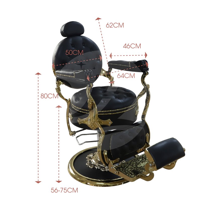 Luxury vintage gold beauty salon barber chair stylish reclinable barbershop chair hydraulic pump for hairdresser