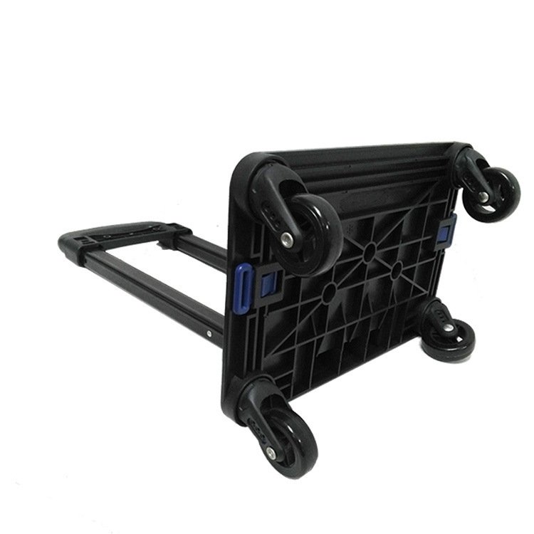 Portable Four-Wheel Aluminium Alloy Telescopic Folding Luggage Cart Handle Shopping Trolley with Foldable Design
