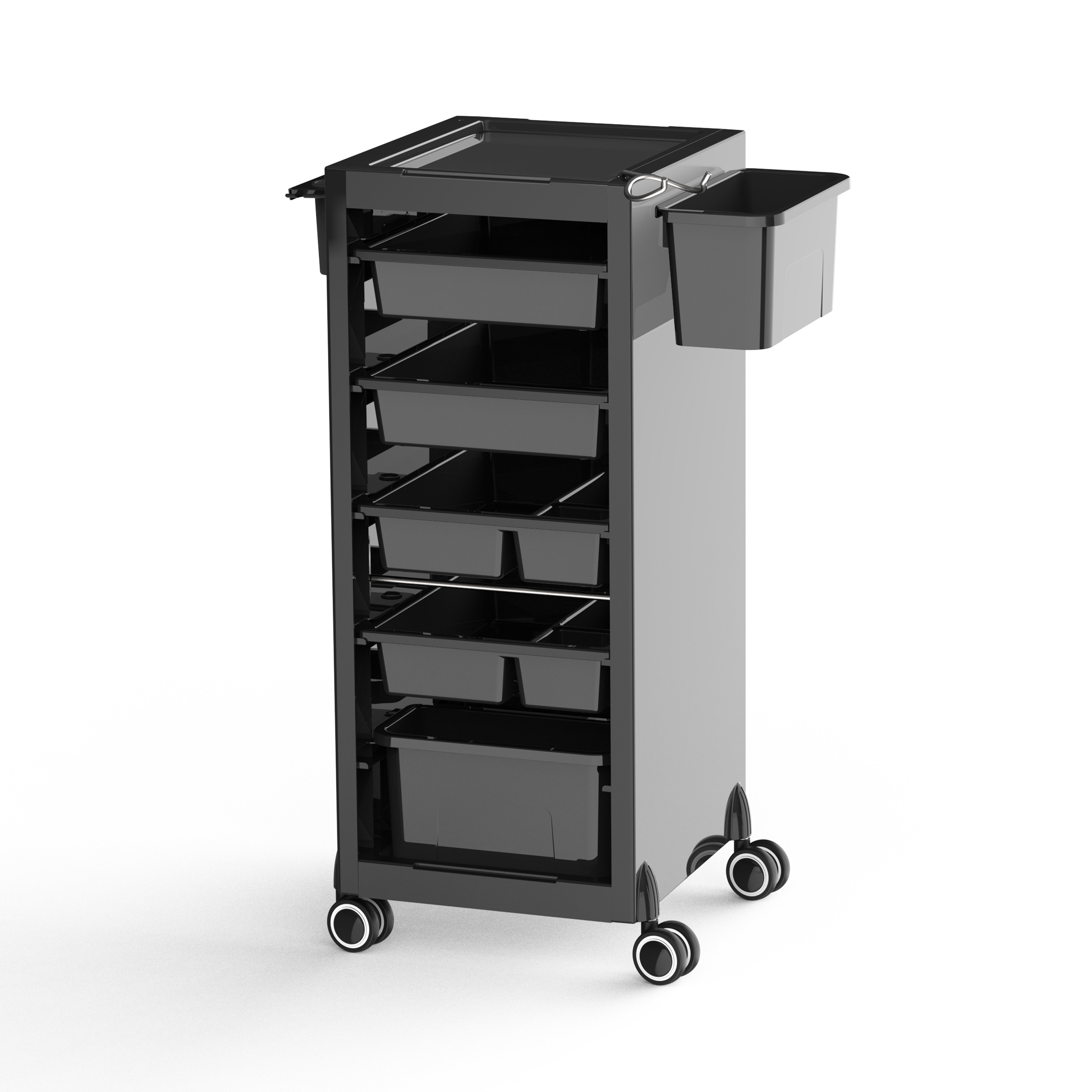 Luxury Black Beauty trolley High-Quality Mobile Trolley Salon Furniture with Drawers