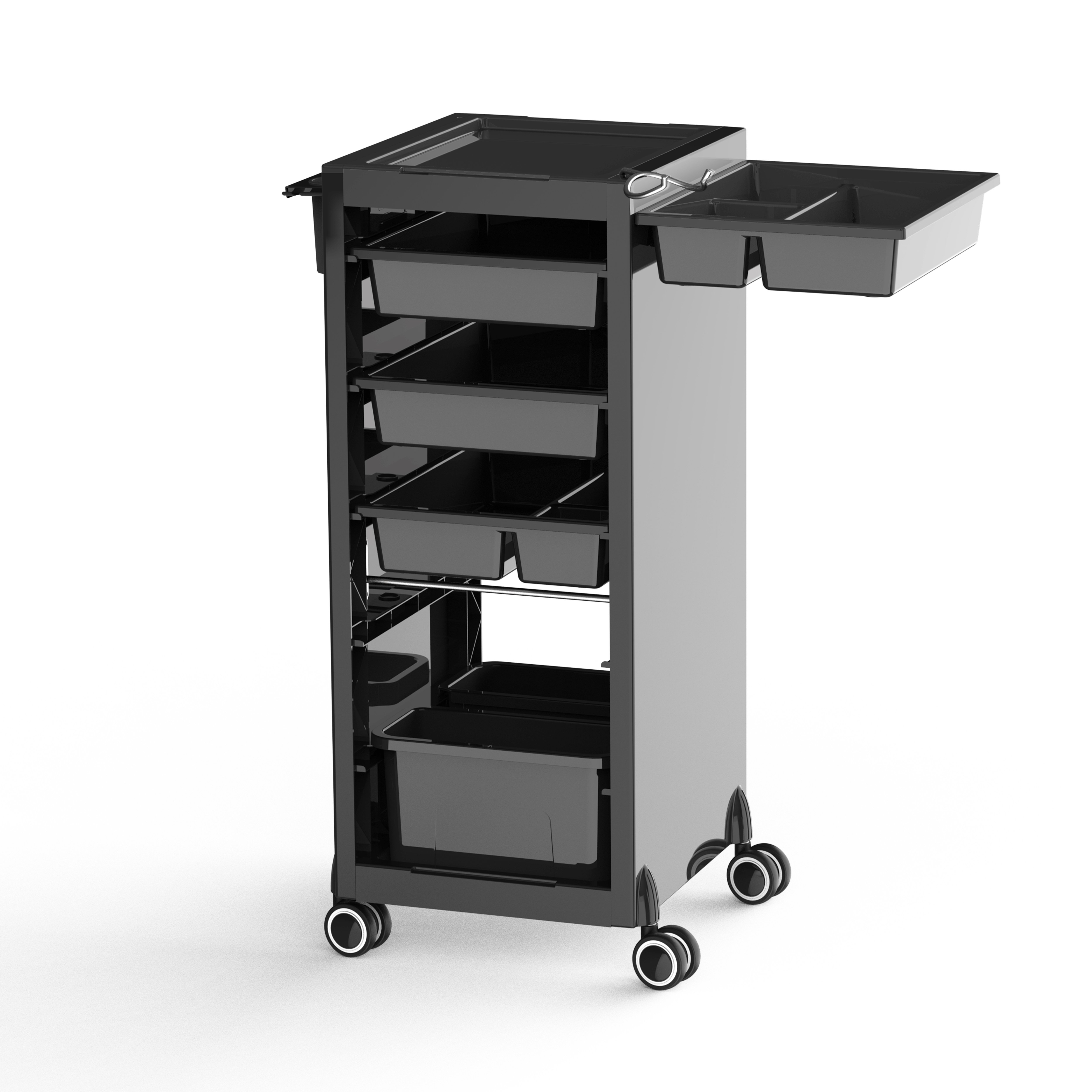 Luxury Black Beauty trolley High-Quality Mobile Trolley Salon Furniture with Drawers