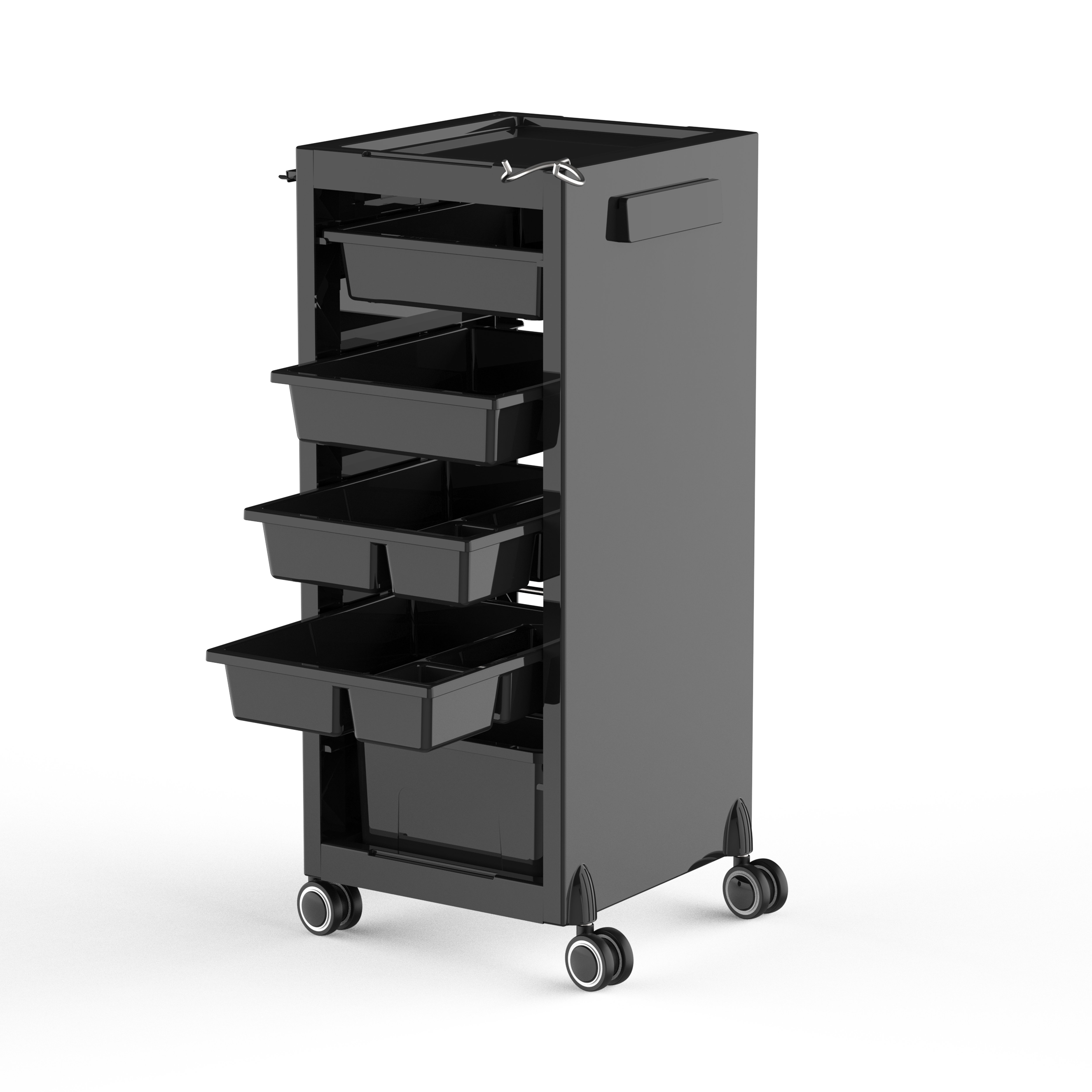 Luxury Black Beauty trolley High-Quality Mobile Trolley Salon Furniture with Drawers