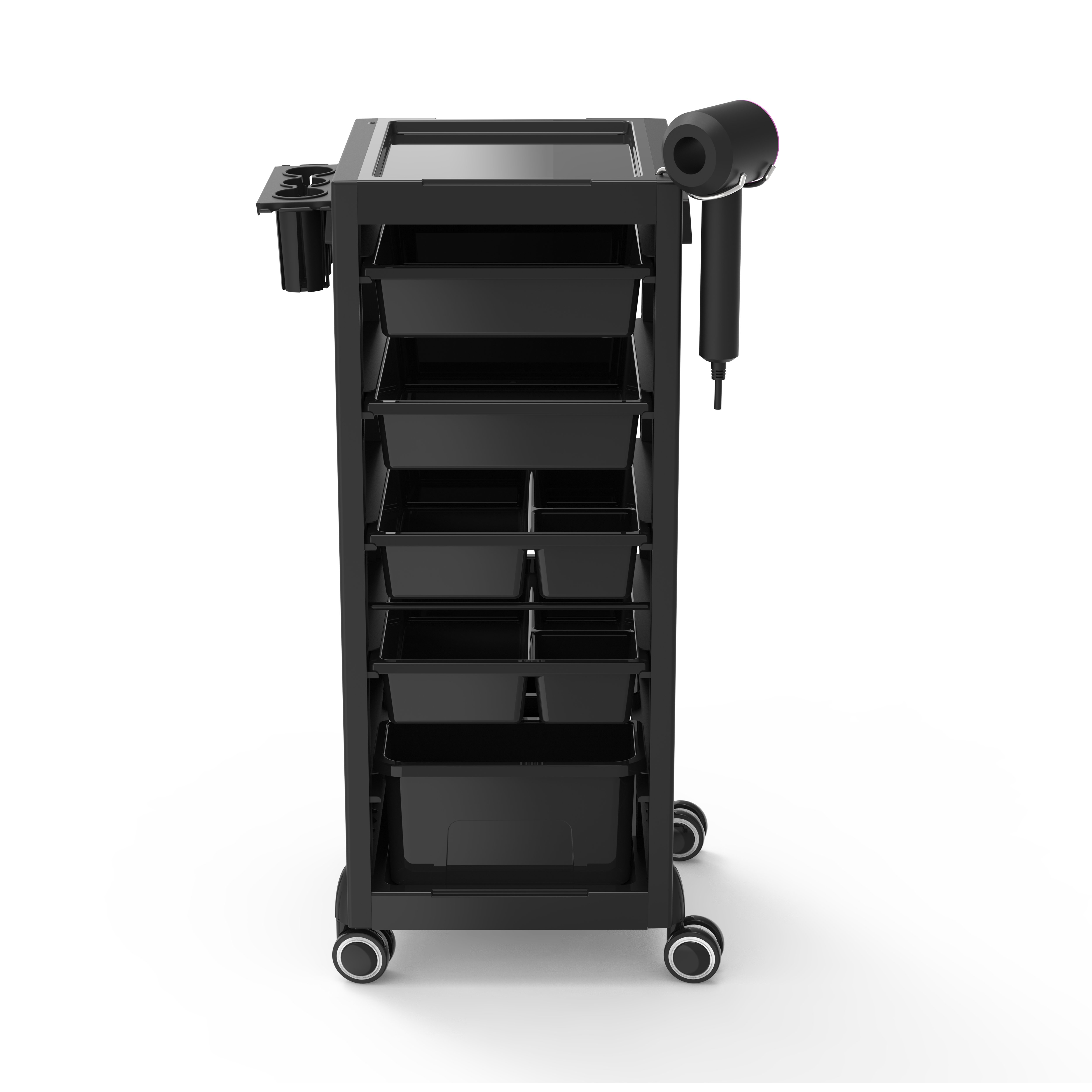 Luxury Black Beauty trolley High-Quality Mobile Trolley Salon Furniture with Drawers