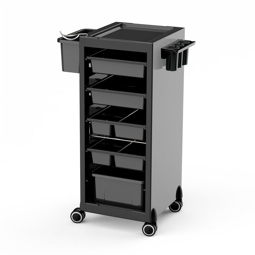 Luxury Black Beauty trolley High-Quality Mobile Trolley Salon Furniture with Drawers