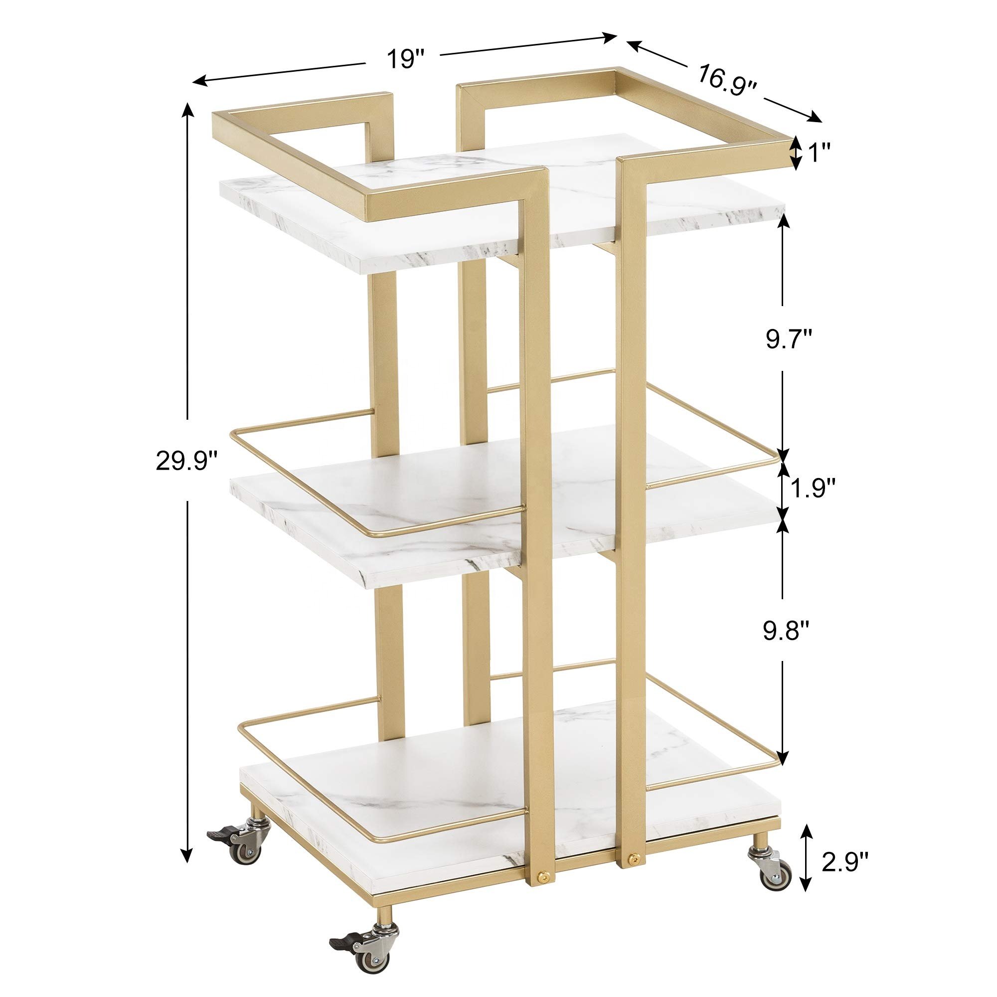 New trolley for beauty machine Gold mobile beauty trolley High quality beauty case trolley ready to ship