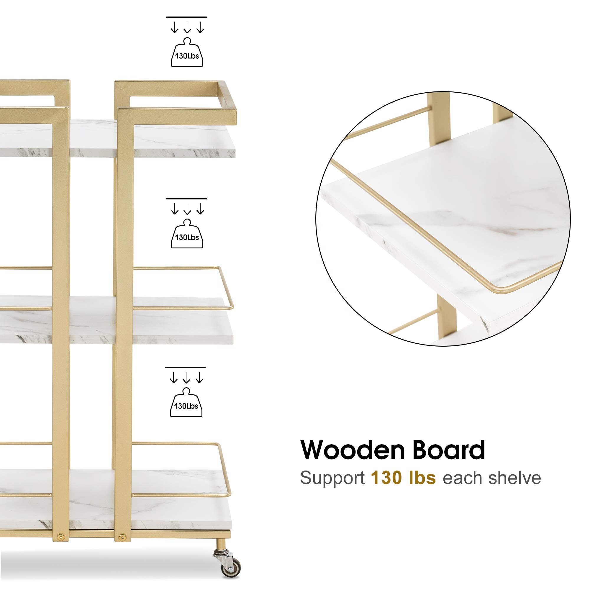 New trolley for beauty machine Gold mobile beauty trolley High quality beauty case trolley ready to ship