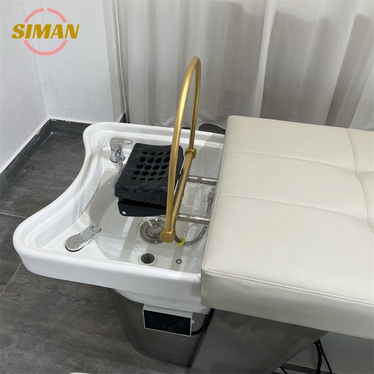 Siman head spa shampoo bed hair washing massage chair latest luxury with spa ring shower head water therapy salon furniture