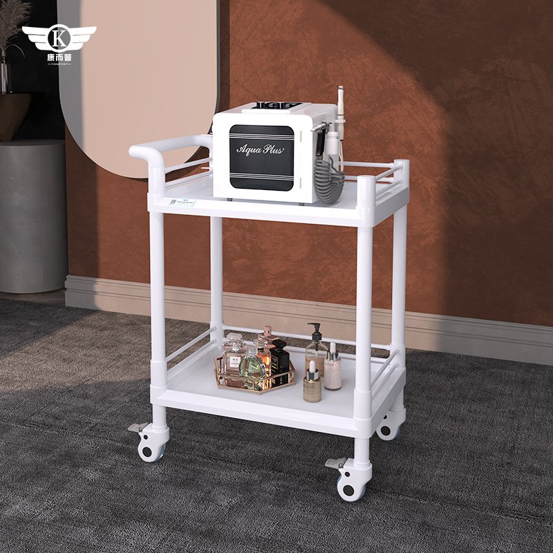 Factory Wholesale High Quality ABS Care Plastic Beauty Car With Wheel Psa Spa Silent Universal Wheel Beauty salon trolley