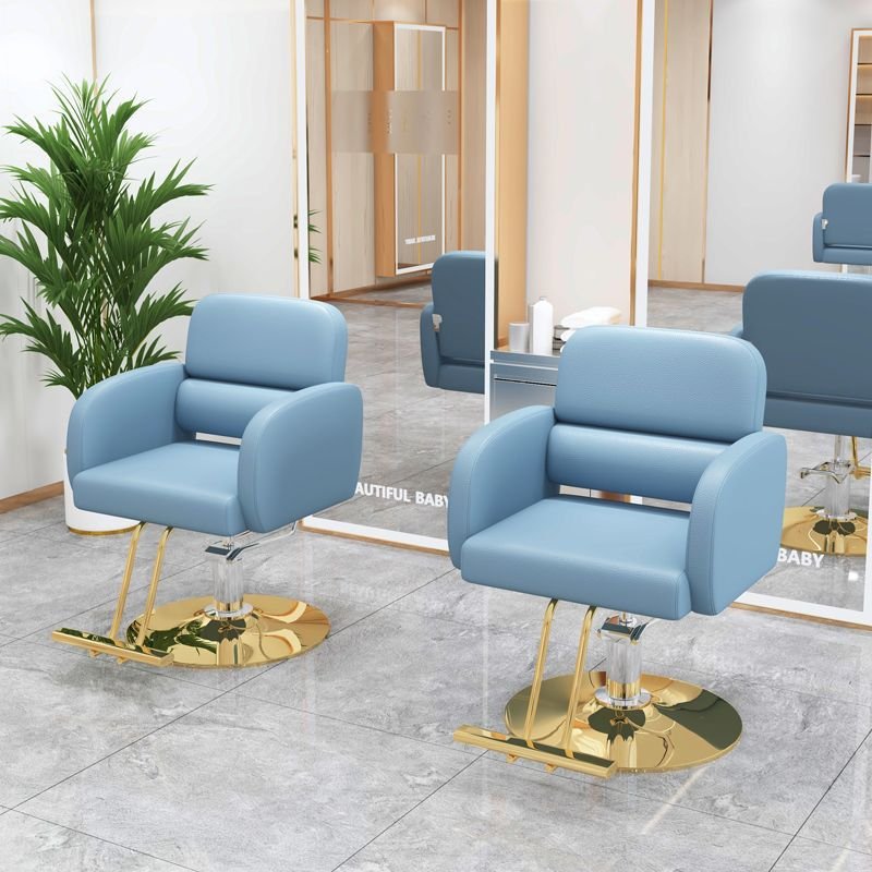 Orange barber chairs Hairdressing salon chair up and down rotating hydraulic barber chair salon furniture