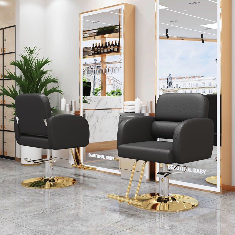 Orange barber chairs Hairdressing salon chair up and down rotating hydraulic barber chair salon furniture
