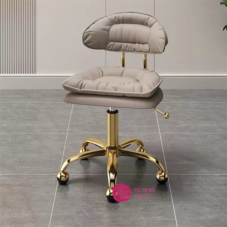 Yicheng Beauty Hot Selling Adjustable Beauty Salon Chair Gold Leg Chair Stool High Quality Chair with Cheap Price