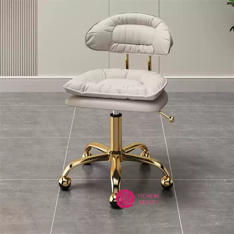 Yicheng Beauty Hot Selling Adjustable Beauty Salon Chair Gold Leg Chair Stool High Quality Chair with Cheap Price