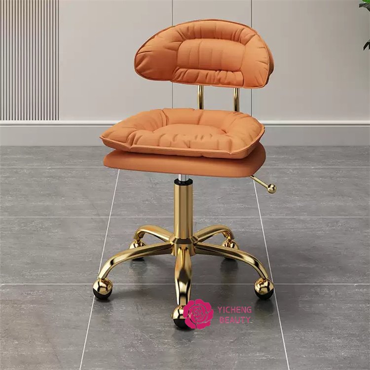 Yicheng Beauty Hot Selling Adjustable Beauty Salon Chair Gold Leg Chair Stool High Quality Chair with Cheap Price