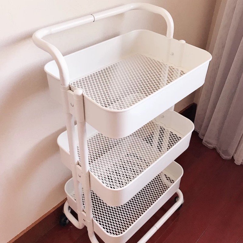 Hot-sale Salon Tools Hairdressing hand Cart with wheel Metal Beauty Salon Trolley