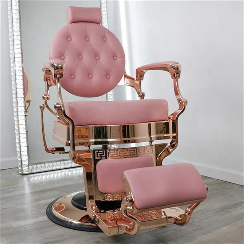 woman haircut professional modern rose gold and pink hair salon equipment barber chairs for shop