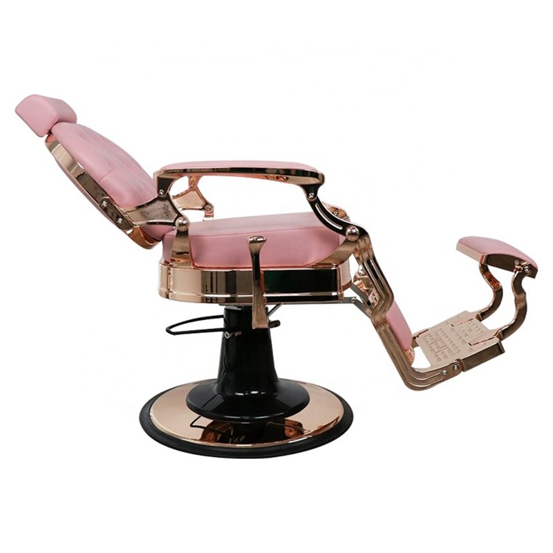 woman haircut professional modern rose gold and pink hair salon equipment barber chairs for shop
