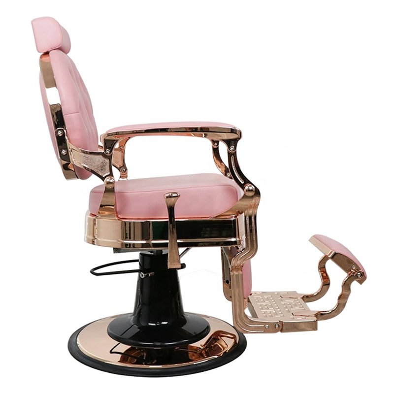 woman haircut professional modern rose gold and pink hair salon equipment barber chairs for shop