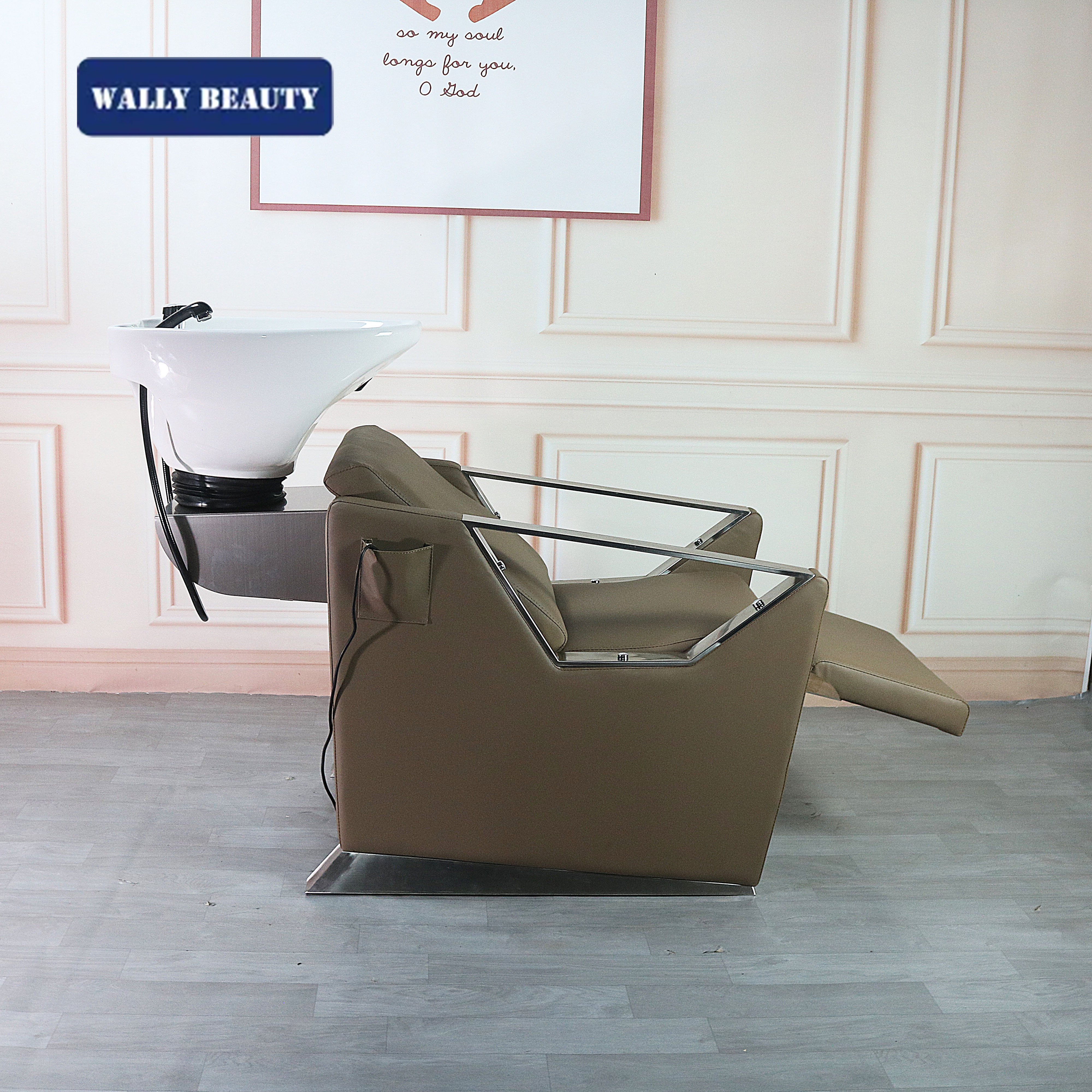 Wally Beauty Electric Head Spa Bed Head Spa Equipment Spa For The Head Shampoo Bowl Barber Chair Gold