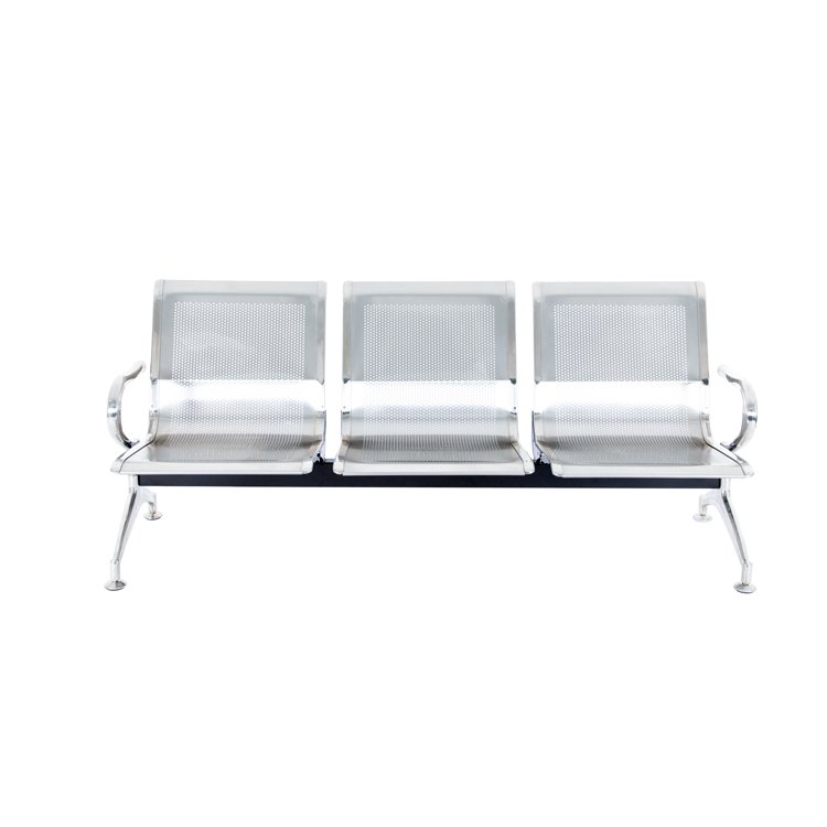 Metal Frame Airport Waiting Chair For Public Area Stainless Steel 1.2mm Beam Comfortable Public Waiting Chair