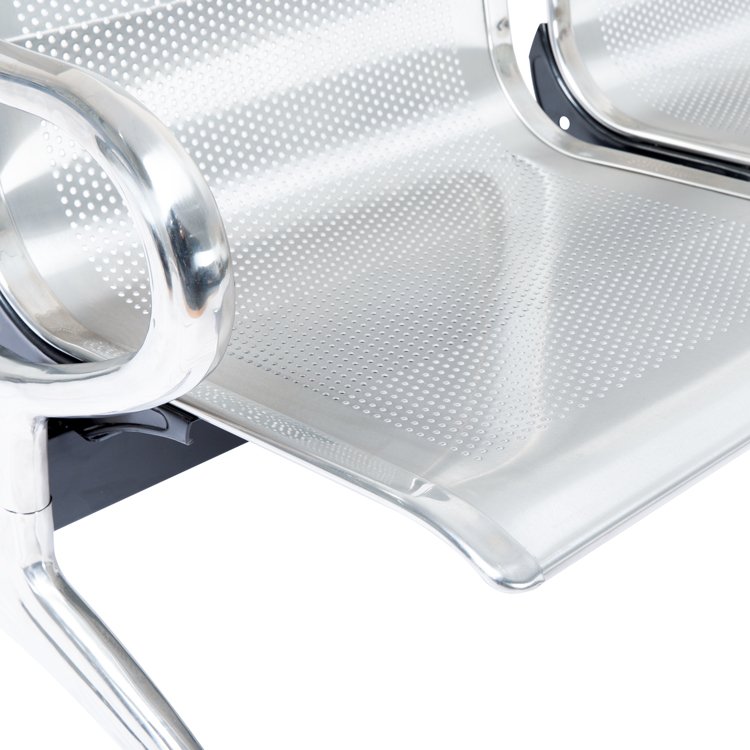 Metal Frame Airport Waiting Chair For Public Area Stainless Steel 1.2mm Beam Comfortable Public Waiting Chair