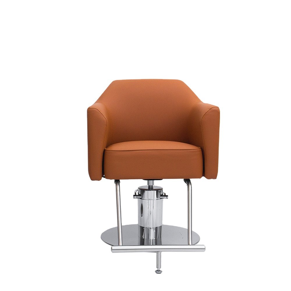 High-end Hair Salon Furniture Armchair Can Rotate And Lift Stainless Steel Metal Barber Chair